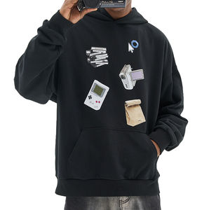 Sudadera unisex gruesa y pesada con capucha, estilo holgado, de felpa, con cremallera larga, verde, de algodón, para invierno, unisex, para trabajo, 100% bordada, mezcla de forro polar, ecológica. - Product Image 1