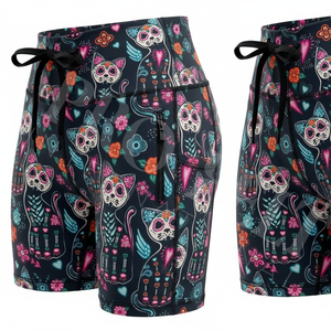 Shorts de yoga personnalisés OEM, style unique, imprimés, pour fitness, gym, effet push-up, contrôle du ventre, extensibles, pour entraînement, course et sport - Product Image 4