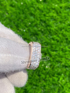 SHRAMAN DIAMOND Custom 10K Solid Gold Rhodium Plated Lab Grown Eternity Band Luxury Fine <b>Couples</b> <b>Rings</b> <b>Wedding</b> Engagement Party - Product Image 6