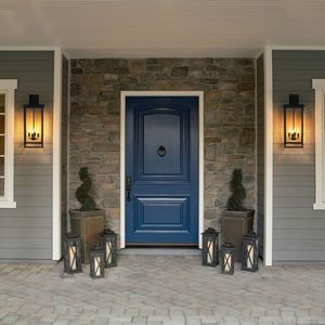 Lampada da parete per esterni a 4 luci, nera, resistente alle intemperie, 76 cm (30 pollici) di altezza, 1 pezzo, applique da parete per portico, giardino, patio (senza lampadine) - Product Image 4