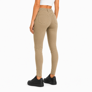 High Waist Skinny <b>Denim</b> Jeans Women Full Length Solid Color Casual <b>Stretch</b> Fitted Breathable Cotton Fabric Summer Streetwear - Product Image 6