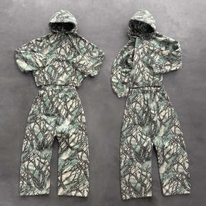 Ensemble de survêtement deux pièces décontracté 2026 personnalisé, épais, hiver, tissé, 100% coton molletonné, style vintage, coupe oversize, pantalon de survêtement et sweat à capuche, livraison rapide - Product Image 2