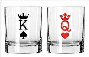 Ensemble de tasses en verre pour couple de mariés, ensemble de tasses Roi & Reine, ensemble de verres de mariage Roi & Reine, ensemble de tasses à café pour mariée et marié, pour lui et pour elle - Product Image 6