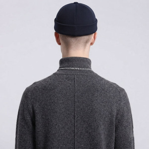 <b>Men's</b> Wholesale <b>Men's</b> Custom Embroidered Fisherman Beanie Cap Soft Fleece Fold Cuff <b>Winter</b> Knit <b>Hat</b> Streetwear Private Label OEM - Product Image 2