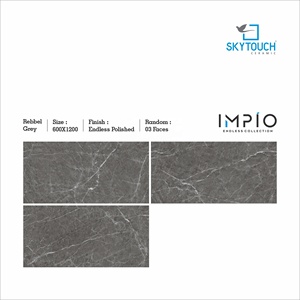 Carreaux de sol en porcelaine polie moderne gris foncé 600x1200 mm, antidérapants et durables pour les zones à fort trafic et les maisons/bâtiments - Product Image 3