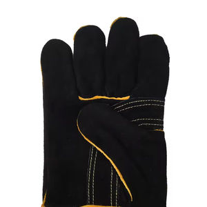 Gants de soudage résistants à la chaleur en cuir de vachette avec doublure en polaire renforcée sur la paume, 14 pouces, imperméables, antidérapants, gants de sécurité - Product Image 3