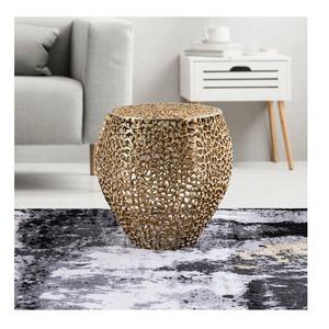 Mesa de centro portátil redonda de aluminio de diseño moderno, elección perfecta para la sala de estar o como mesa auxiliar en el dormitorio. - Product Image 3