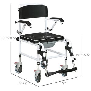 Sedia a Rotelle Comoda Portatile Moderna e Minimalista con Braccioli, Carrozzeria Verniciata a Polvere, Caratteristiche Accessibili - Product Image 3