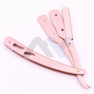 Rasoir droit professionnel pliant en acier inoxydable à six lames, avec manche en bois, pour femme, le plus vendu, pour le rasage et les sourcils - Product Image 1