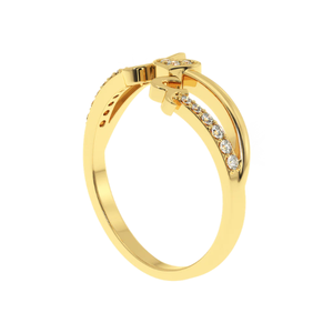 SOLITAIREKART Love Heart Natural Diamond <b>Ring</b> 0.13ct HI Color VS-SI Clarity Yellow-Gold 14-KT Gold 0.445g - Product Image 5