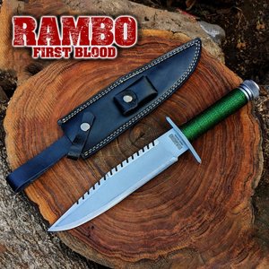 Couteau tactique à lame fixe en acier au carbone inspiré du film classique RAMBO First Blood, manche en bois, objet de collection, fabricant OEM DIY - Product Image 1