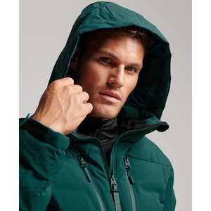 Trendy Men Coated <b>Canvas</b> Puffer Jacket with Stand Collar and Front Logo Breathable Eco-Friendly Winter Casual Jacket - Product Image 4
