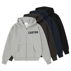 เสื้อฮู้ดดี้ผู้ชายผ้าฝ้ายฟลีซคุณภาพสูง 100% ทรงหลวม สไตล์สตรีทแวร์ ไซส์ใหญ่ สำหรับฤดูหนาว  รับสกรีนโลโก้ - Product Image 1
