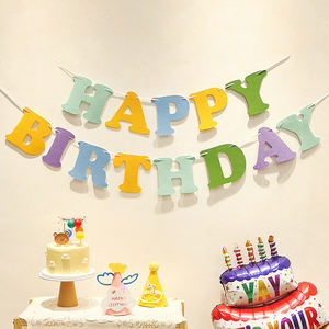 JUXINDA Accessoires <span class=keywords><strong>Photo</strong></span> pour Fêtes d'Enfants Décorations <span class=keywords><strong>Joyeux</strong></span> <span class=keywords><strong>Anniversaire</strong></span> Bannières Lettres Costumes Bébés - Product Image 2