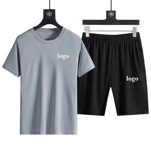 Conjunto corto y Camisa de algodón unisex de alta calidad para hombre, conjunto de camisas y pantalones cortos lisos en blanco personalizados de 2 piezas para hombre y mujer - Product Image 2