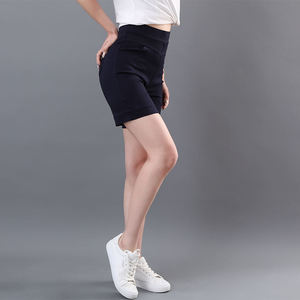 กางเกงขาสั้นคาร์โก้ลำลองสำหรับผู้หญิง เอวยางยืดสูง ผ้าฝ้ายผสมสแปนเด็กซ์ ไซส์ใหญ่ กางเกงขาสั้นฤดูร้อน มีกระเป๋าหลายช่อง - Product Image 3