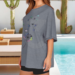 Camiseta Oversize de Algodón 100% Transpirable para Mujer, Estilo Urbano Informal, Ecológica y de Secado Rápido para Actividades al Aire Libre - Product Image 4