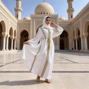 ชุดอาบายะห์สไตล์แอฟริกันสำหรับผู้หญิงมุสลิมไซส์ใหญ่ ชุดเดรสยาวสำหรับฤดูร้อนปี 2026 ดีไซน์หรูหรา ทรงมาตรฐาน ผลิตจากโพลีเอสเตอร์ เหมาะสำหรับใส่ลำลอง - Product Image 2