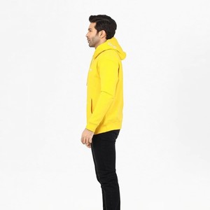 Sudadera con Capucha Amarilla para Hombre, Tejida, Corte Regular, Informal, Otoñal, Color Sólido, Diseño con Bolsillos - Product Image 1