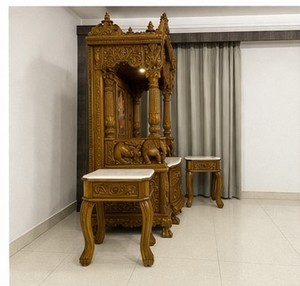 Comprar Pavo Real tallado Templo de gran tamaño para la habitación de Pooja tallado tradicional mejor indio Pooja Mandir diseño especial Templo de gran tamaño - Product Image 3