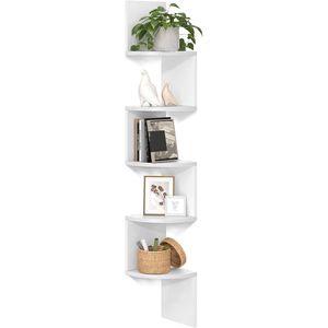 Mensola angolare rustica a 5 livelli, bianca, a forma di nuvola, per piante, da parete, per camera da letto, soggiorno, bagno, ufficio. - Product Image 1
