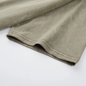 T-shirts pour hommes de haute qualité, grandes tailles, délavés à l'acide, colorés, épais, à bordure contrastante, effet usé et délavé par le soleil - Product Image 6