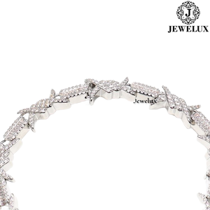 Elegant Luxury Moissanite Spike Chain <b>Bracelet</b> 925 Silver for Unisex Sparkling Cut Gift Gold Silver Plated Export From India - Product Image 3