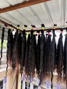 Extensions de cheveux humains vierges de taille longue, qualité Single Drawn, couleur foncée, provenant de temples d'Inde du Sud, en vrac - Product Image 2