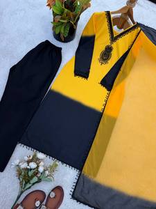 New Designer Wedding Party Wear Top-Plazzo Dupatta Heavy Embroidery Beads Work French Crep Silk Stretchable Quick Dry - Product Image 6