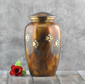 Urna Funeraria de Metal Verde Menta de Lujo al por Mayor, Jarra Conmemorativa con Diseño de Parche Abstracto Plateado y Acabado de Esmalte Pulido - Product Image 4