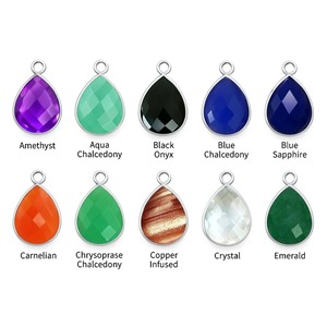 Chrysoprase Chalcedony Faceted Pear-Shaped Gemstone Pendant 15x20mm <b>Rose</b> Gold Plated Bezel Set Birthstone Charm Jewelry Making - Product Image 4