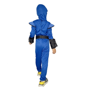 Costume de ninja de luxe pour garçons et filles, déguisement de kung-fu pour enfants, costume de ninja bleu pour Halloween et carnaval - Product Image 2