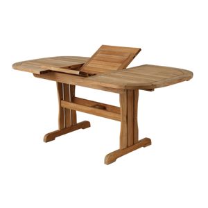 Table à manger extensible rectangulaire en bois massif, écologique, imperméable, design rustique moderne, meubles pour la maison - Product Image 1