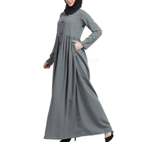 Vente en gros – Nouvelle collection – Robe de prière Abaya modeste à manches longues pour femmes adultes, avec volants, coupe droite – Grande vente