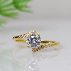 Natural Round Shape <b>Ring</b> <b>Set</b> with Cubic Zirconia Accents 925 <b>Sterling</b> <b>Silver</b> Wedding Engagement <b>Ring</b> <b>Set</b> for Women - Product Image 1