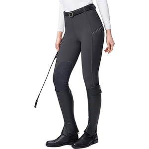 Women's High Rise <b>Equestrian</b> Jodhpurs Solid Color Slim Fit With Buckle Closure For Riding - Product Image 4
