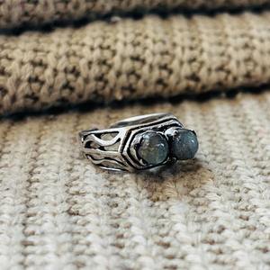 Unique Latest Bohemian Double Labradorite Brass <b>Ring</b> Oxidized Silver Plated <b>Adjustable</b> Vintage <b>Ring</b> Wholesale <b>Ring</b> For Women - Product Image 5