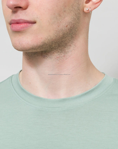 T-shirt d'été à col rond de qualité supérieure, respirant, couleur unie, coupe classique, 260 grammes, 100 % coton, faible MOQ, tenue 2026 - Product Image 4