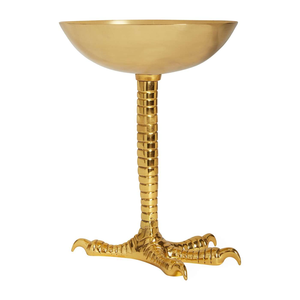 Bol décoratif texturé doré en forme de patte d'oiseau pour table, décoration d'intérieur, bol ornemental doré sur pied pour salon et salle à manger - Product Image 2