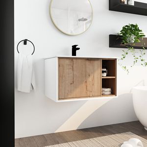 Mobile bagno sospeso da 30 pollici con lavabo in ceramica e anta con chiusura ammortizzata - Product Image 4