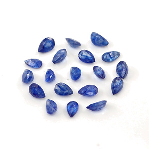 Saphirs bleus naturels de Bangkok, taille poire calibrée 3x5mm, pierres précieuses de saphir bleu naturel facettées pour la création de bijoux - Product Image 4