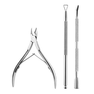 BAFA SURGICAL INSTRUMENTS Juego de Herramientas de Manicura de Acero Inoxidable Reutilizables de Doble Punta, Cortaúñas de Doble Cabeza, Empujador de Cutículas, Diseño Duradero - Product Image 1