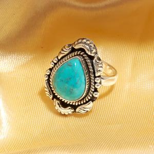 Most Trending 925 Sterling Silver <b>Ring</b> with Original Arizona <b>Turquoise</b> Gemstone Designer <b>Rings</b> Wholesale Factory Price Jewelry - Product Image 3