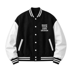 Crea tu propio diseño, personaliza tu nombre y número, chaqueta universitaria de lana para hombre, chaqueta universitaria con bloques de color verde. - Product Image 3