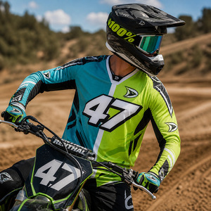 Custom Full Sublimation Custom Printed Motorcycle Apparel Dirt Bike Motocross Jersey Sublimated Polyester Micro <b>Mesh</b> MX Racing - Product Image 6