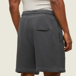 Men's Casual 100% Cotton Solid Eco-Friendly Quick Dry Breathable Mid Waist Drawstring Fleece Fabric Sweat <b>Shorts</b> - Product Image 3