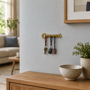 SHUBHAM - Porta Llaves de Pared de Latón Macizo con Forma de Llave Vintage, con 5 Ganchos, Decorativo, para la Entrada del Hogar - Product Image 2
