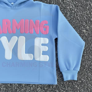 Sweat-shirt à capuche pour homme de haute qualité, personnalisé, avec impression 3D en relief du logo sur le devant, décontracté, uni, 100% coton, impression DTG - Product Image 4