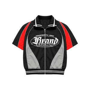 custom Men Sets Two Piece Custom Windbreaker Shorts and <b>Jacket</b> applique embroidery Zip up Nylon Two Piece Windbreaker Short Set - Product Image 6