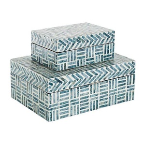 Caja de Almacenamiento Rectangular de Madera con Incrustaciones de Hueso Intrincadas, Gran Capacidad para Regalos Festivos, Recuerdos de Boda, Artículos Especiales - Product Image 6